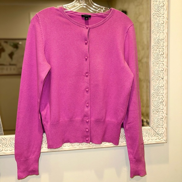 Ann Taylor Pinky Purple Long Sleeve Cardigan Sweater - Front Buttons - M - Picture 2 of 8